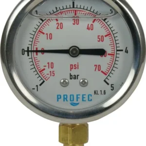 Profec Pressure gauge male thread type glycerin filled