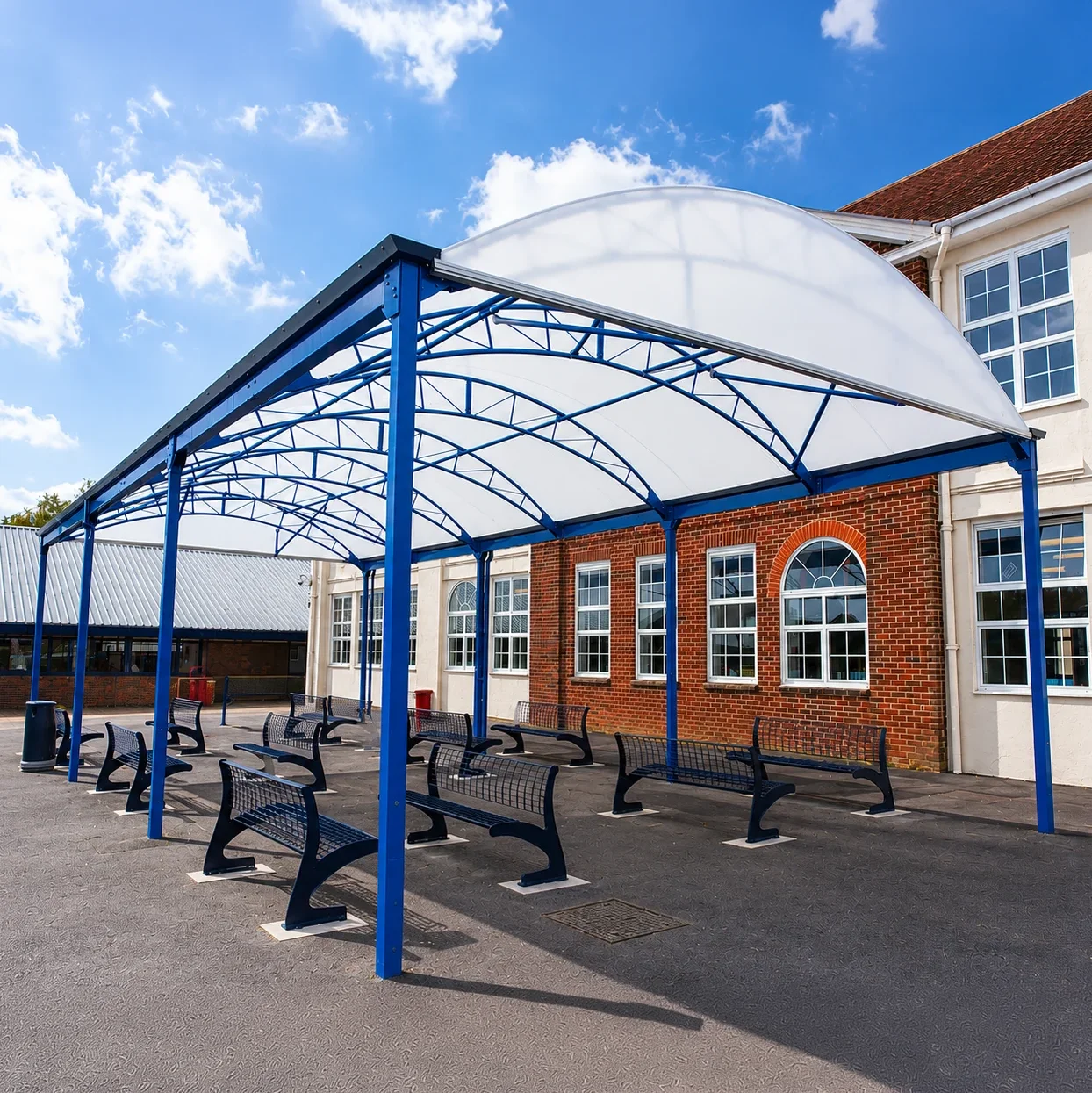 Beacon School - bespoke canopy by NP Structures / Northern Polytunnels